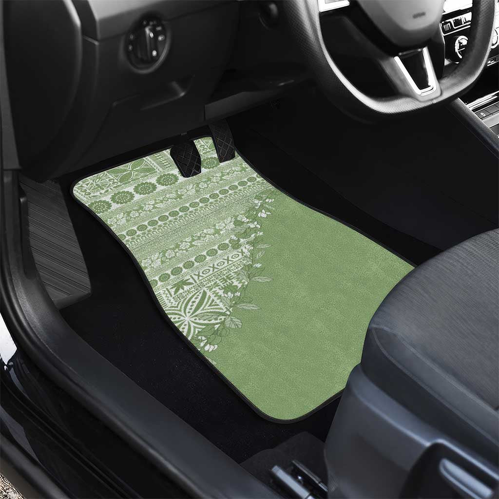Fiji Marau na Kerisimasi Car Mats Sage Green Tagimoucia Tapa Masi Tribal - Polynesian Pride
