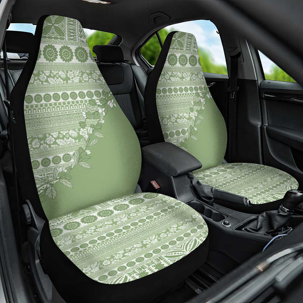 Fiji Marau na Kerisimasi Car Seat Cover Sage Green Tagimoucia Tapa Masi Tribal - Polynesian Pride