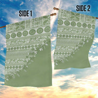 Fiji Marau na Kerisimasi Garden Flag Sage Green Tagimoucia Tapa Masi Tribal - Polynesian Pride