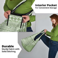 Fiji Marau na Kerisimasi Grocery Bag Sage Green Tagimoucia Tapa Masi Tribal - Polynesian Pride