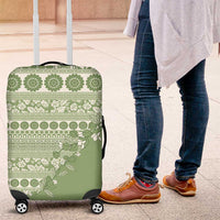 Fiji Marau na Kerisimasi Luggage Cover Sage Green Tagimoucia Tapa Masi Tribal - Polynesian Pride