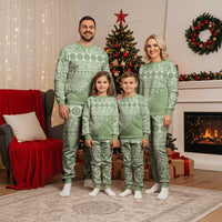 Fiji Marau na Kerisimasi Christmas Pajama Set Sage Green Tagimoucia Tapa Masi Tribal - Polynesian Pride