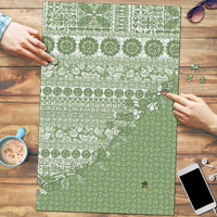 Fiji Marau na Kerisimasi Puzzle Sage Green Tagimoucia Tapa Masi Tribal - Polynesian Pride