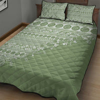 Fiji Marau na Kerisimasi Quilt Bed Set Sage Green Tagimoucia Tapa Masi Tribal - Polynesian Pride