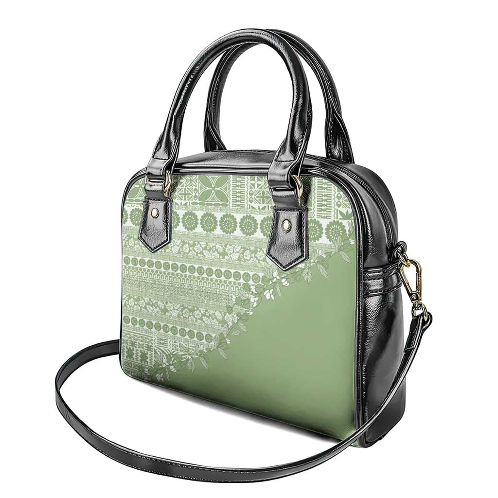 Fiji Marau na Kerisimasi Shoulder Handbag Sage Green Tagimoucia Tapa Masi Tribal - Polynesian Pride