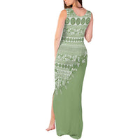Fiji Marau na Kerisimasi Tank Maxi Dress Sage Green Tagimoucia Tapa Masi Tribal - Polynesian Pride