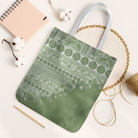 Fiji Marau na Kerisimasi Tote Bag Sage Green Tagimoucia Tapa Masi Tribal - Polynesian Pride