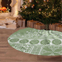 Fiji Marau na Kerisimasi Tree Skirt Sage Green Tagimoucia Tapa Masi Tribal - Polynesian Pride