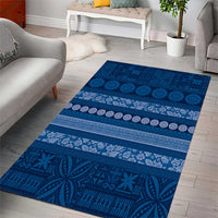 Fiji Marau na Kerisimasi Area Rug Blue Tapa Masi Inspired Christmas - Polynesian Pride