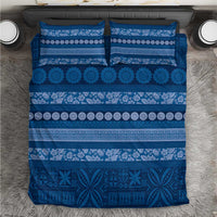 Fiji Marau na Kerisimasi Bedding Set Blue Tapa Masi Inspired Christmas - Polynesian Pride