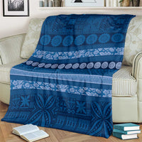 Fiji Marau na Kerisimasi Blanket Blue Tapa Masi Inspired Christmas - Polynesian Pride