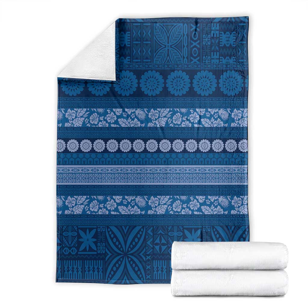 Fiji Marau na Kerisimasi Blanket Blue Tapa Masi Inspired Christmas - Polynesian Pride