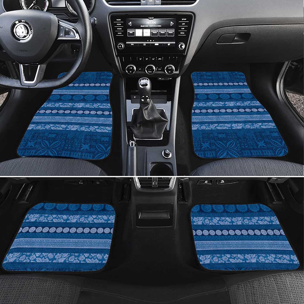 Fiji Marau na Kerisimasi Car Mats Blue Tapa Masi Inspired Christmas - Polynesian Pride