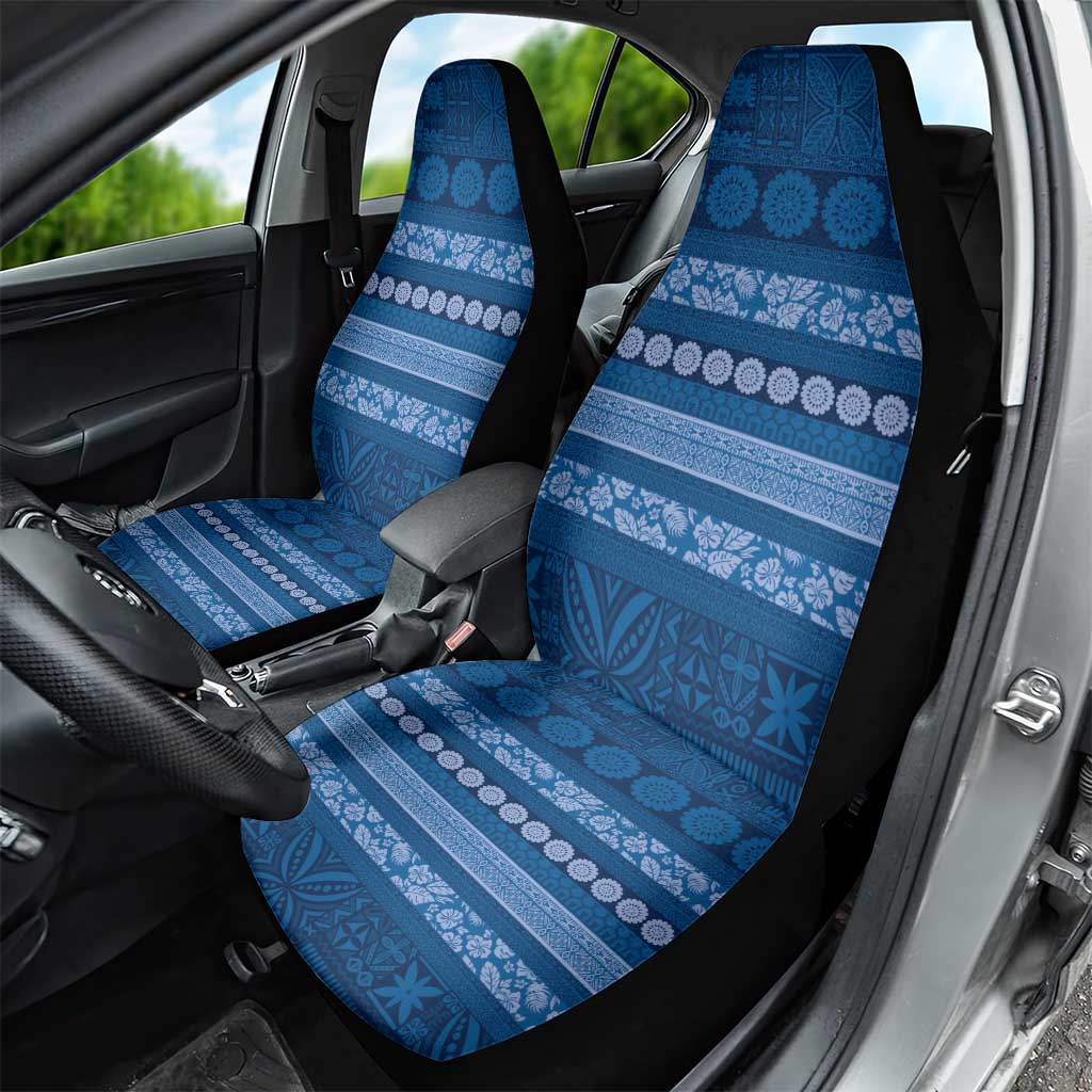 Fiji Marau na Kerisimasi Car Seat Cover Blue Tapa Masi Inspired Christmas - Polynesian Pride