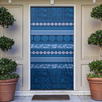 Fiji Marau na Kerisimasi Door Cover Blue Tapa Masi Inspired Christmas - Polynesian Pride