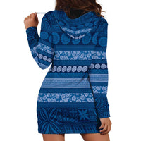 Fiji Marau na Kerisimasi Hoodie Dress Blue Tapa Masi Inspired Christmas - Polynesian Pride