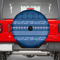 Fiji Marau na Kerisimasi Spare Tire Cover Blue Tapa Masi Inspired Christmas - Polynesian Pride