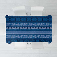 Fiji Marau na Kerisimasi Tablecloth Blue Tapa Masi Inspired Christmas - Polynesian Pride