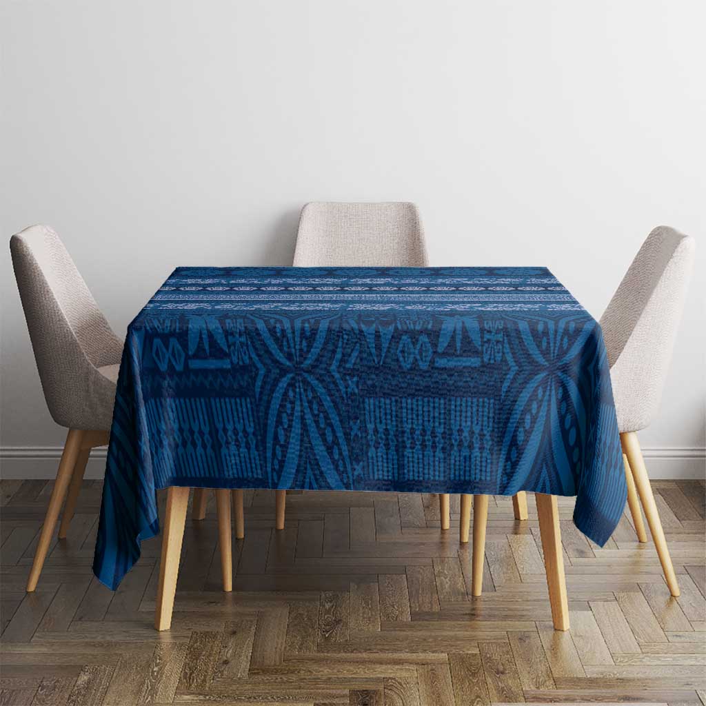 Fiji Marau na Kerisimasi Tablecloth Blue Tapa Masi Inspired Christmas - Polynesian Pride