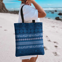 Fiji Marau na Kerisimasi Tote Bag Blue Tapa Masi Inspired Christmas - Polynesian Pride