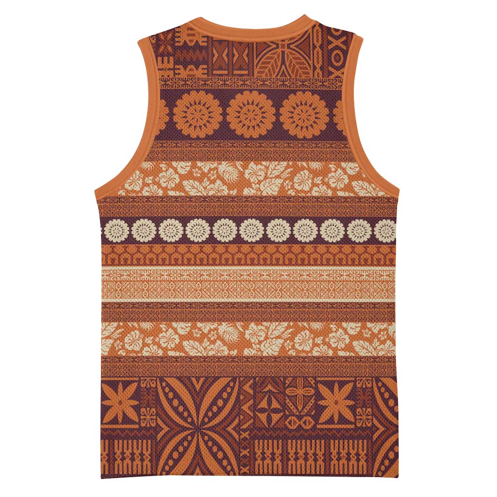 Fiji Marau na Kerisimasi Basketball Jersey Gold Tapa Masi Inspired Christmas - Polynesian Pride
