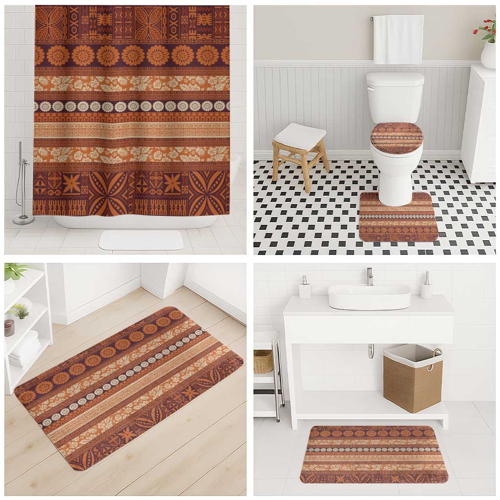 Fiji Marau na Kerisimasi Bathroom Set Gold Tapa Masi Inspired Christmas - Polynesian Pride