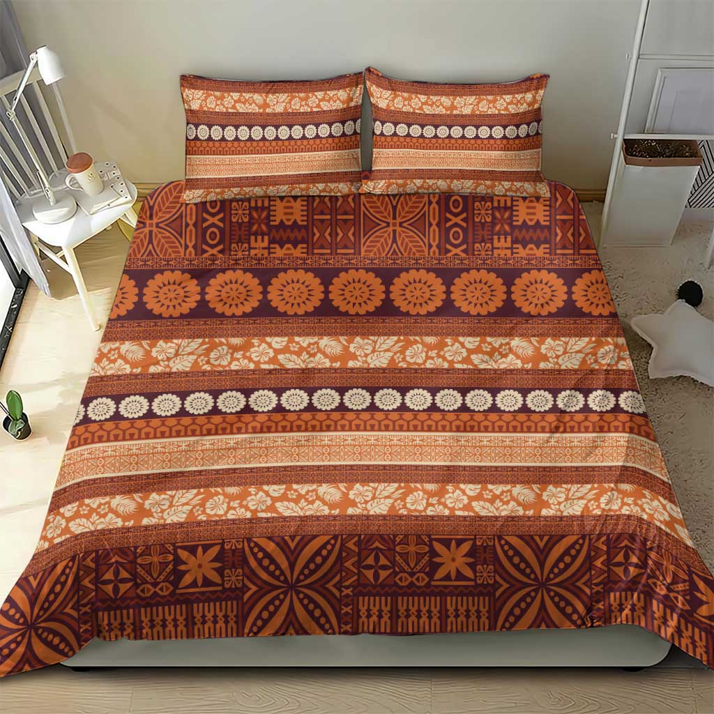 Fiji Marau na Kerisimasi Bedding Set Gold Tapa Masi Inspired Christmas - Polynesian Pride