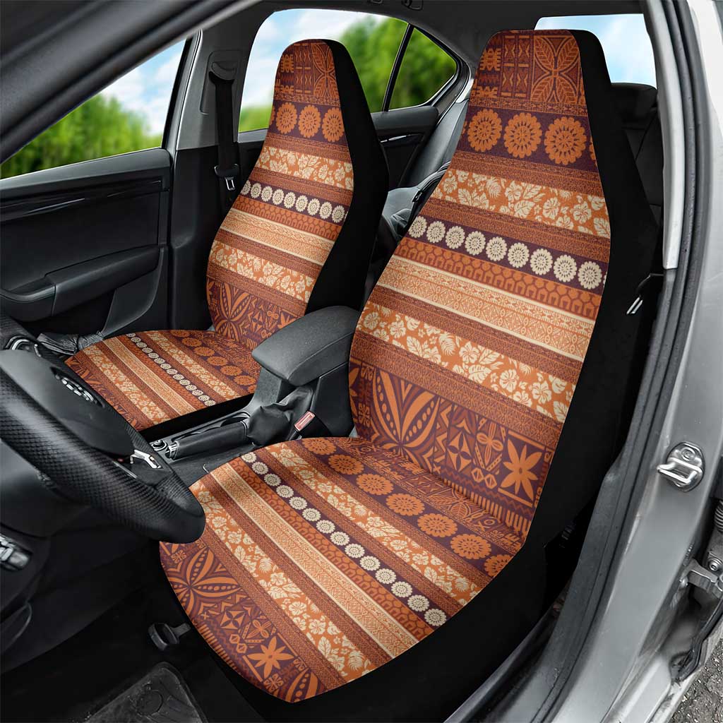 Fiji Marau na Kerisimasi Car Seat Cover Gold Tapa Masi Inspired Christmas - Polynesian Pride