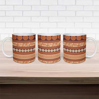Fiji Marau na Kerisimasi Ceramic Mug Gold Tapa Masi Inspired Christmas - Polynesian Pride