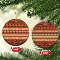 Fiji Marau na Kerisimasi Ceramic Ornament Gold Tapa Masi Inspired Christmas - Polynesian Pride