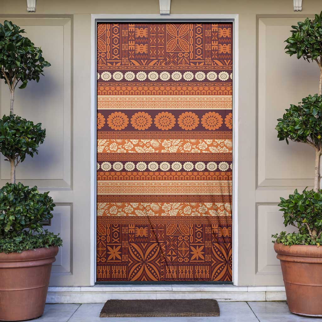 Fiji Marau na Kerisimasi Door Cover Gold Tapa Masi Inspired Christmas - Polynesian Pride