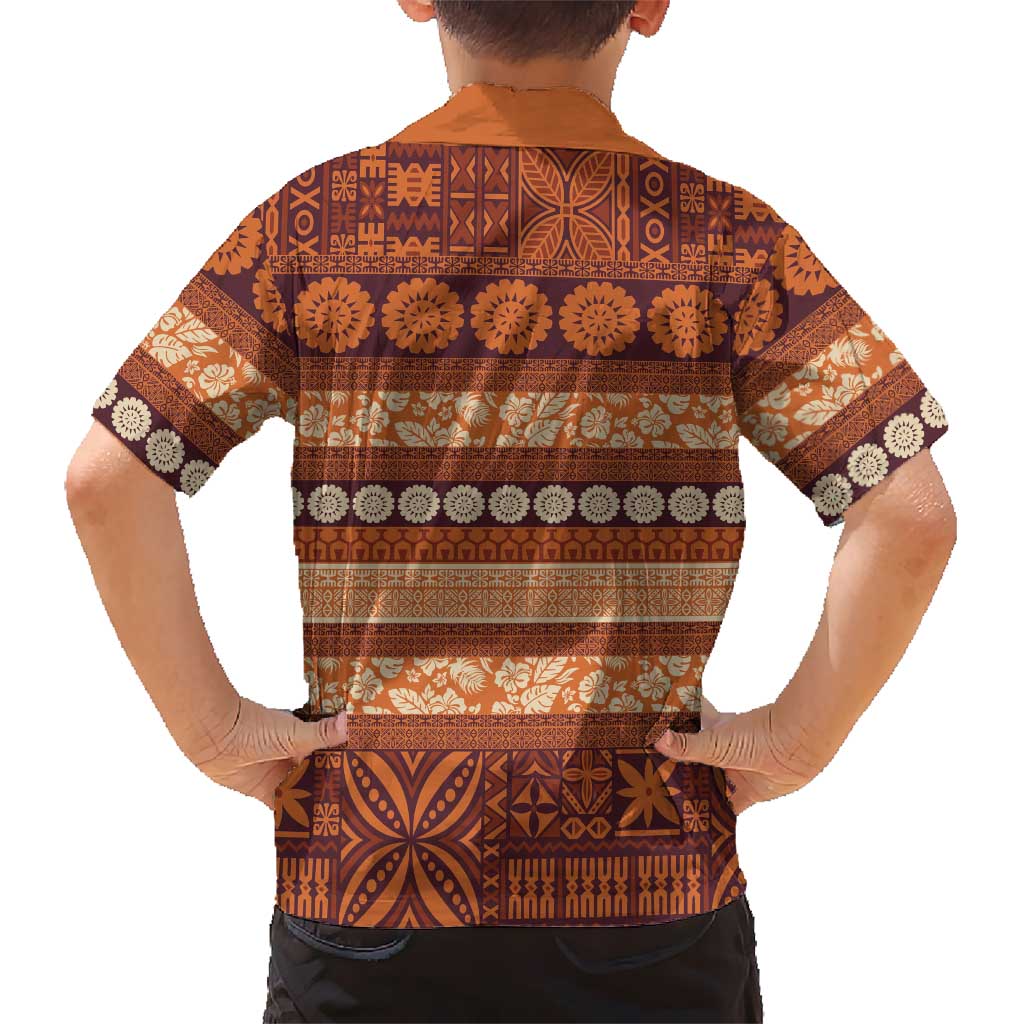 Fiji Marau na Kerisimasi Family Matching Mermaid Dress and Hawaiian Shirt Gold Tapa Masi Inspired Christmas LT9 - Polynesian Pride