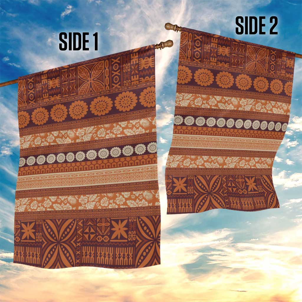 Fiji Marau na Kerisimasi Garden Flag Gold Tapa Masi Inspired Christmas - Polynesian Pride