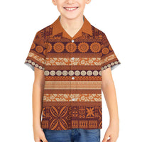 Fiji Marau na Kerisimasi Hawaiian Shirt Gold Tapa Masi Inspired Christmas - Polynesian Pride