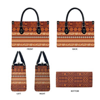 Fiji Marau na Kerisimasi Leather Bag Gold Tapa Masi Inspired Christmas - Polynesian Pride