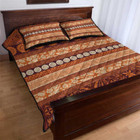 Fiji Marau na Kerisimasi Quilt Bed Set Gold Tapa Masi Inspired Christmas - Polynesian Pride