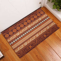 Fiji Marau na Kerisimasi Rubber Doormat Gold Tapa Masi Inspired Christmas - Polynesian Pride