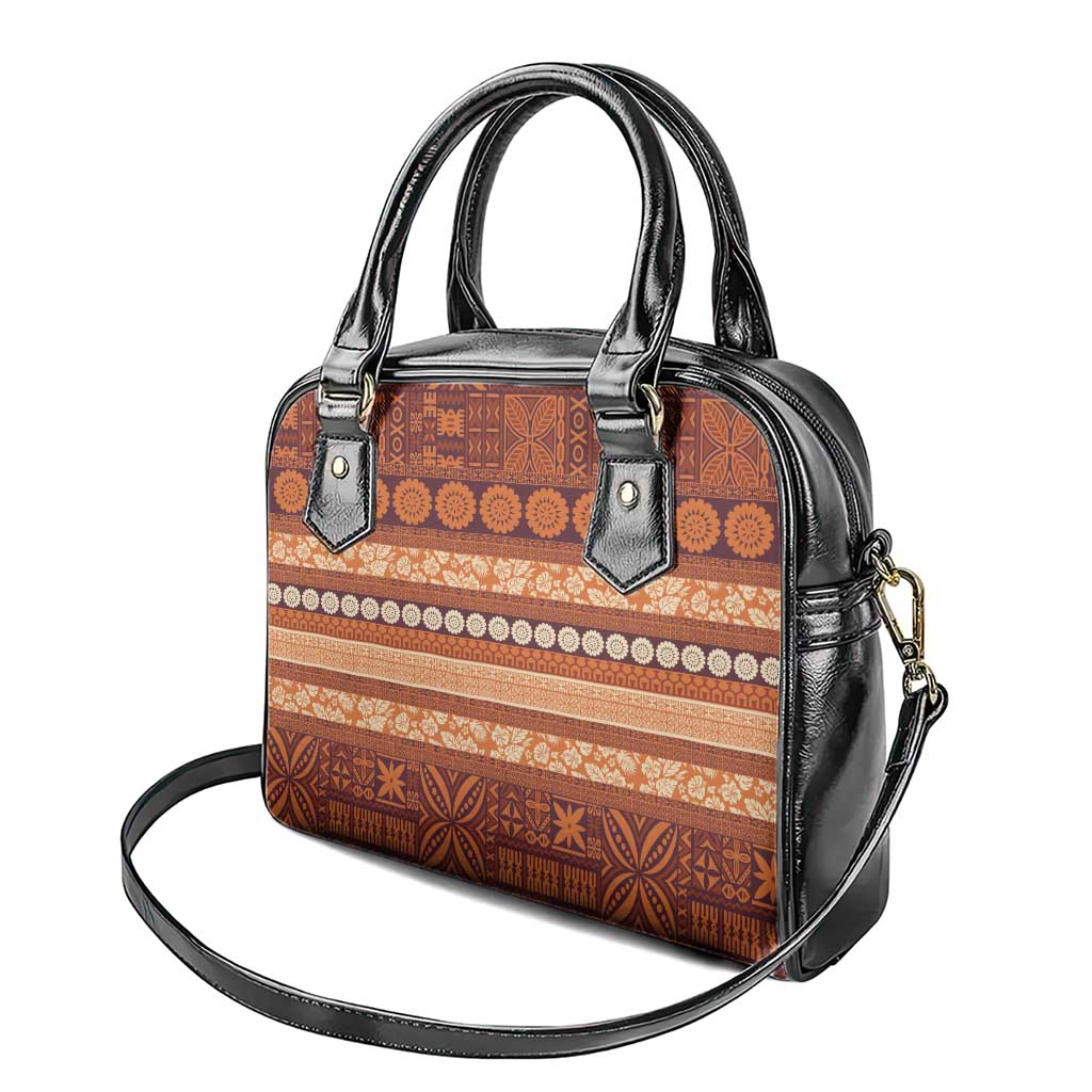Fiji Marau na Kerisimasi Shoulder Handbag Gold Tapa Masi Inspired Christmas - Polynesian Pride