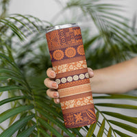 Fiji Marau na Kerisimasi Skinny Tumbler Gold Tapa Masi Inspired Christmas - Polynesian Pride
