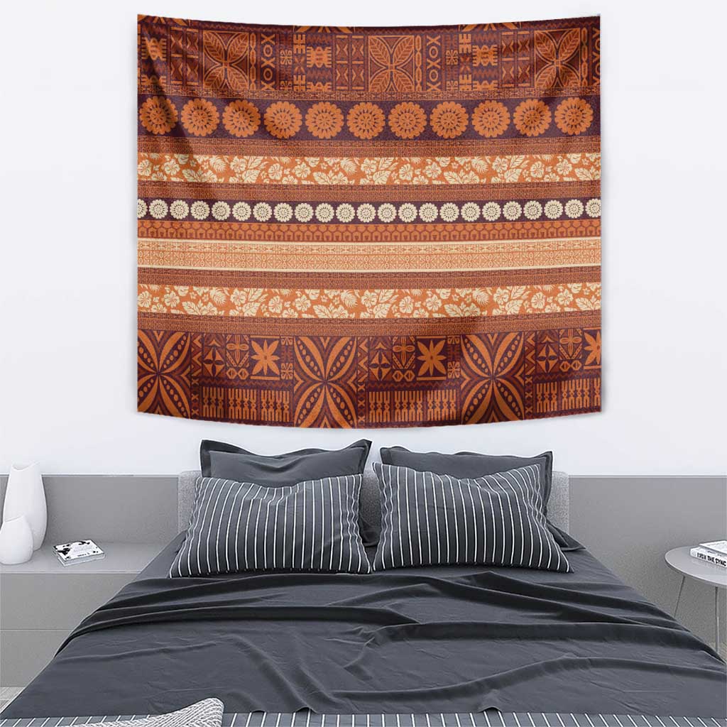 Fiji Marau na Kerisimasi Tapestry Gold Tapa Masi Inspired Christmas - Polynesian Pride