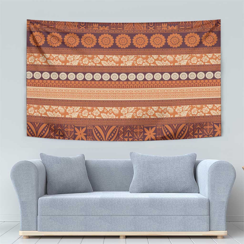 Fiji Marau na Kerisimasi Tapestry Gold Tapa Masi Inspired Christmas - Polynesian Pride