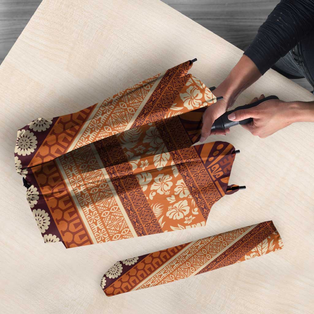 Fiji Marau na Kerisimasi Umbrella Gold Tapa Masi Inspired Christmas - Polynesian Pride