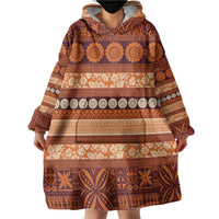 Fiji Marau na Kerisimasi Wearable Blanket Hoodie Gold Tapa Masi Inspired Christmas - Polynesian Pride