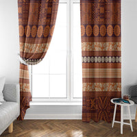 Fiji Marau na Kerisimasi Window Curtain Gold Tapa Masi Inspired Christmas - Polynesian Pride
