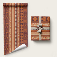 Fiji Marau na Kerisimasi Wrapping Paper Gold Tapa Masi Inspired Christmas - Polynesian Pride
