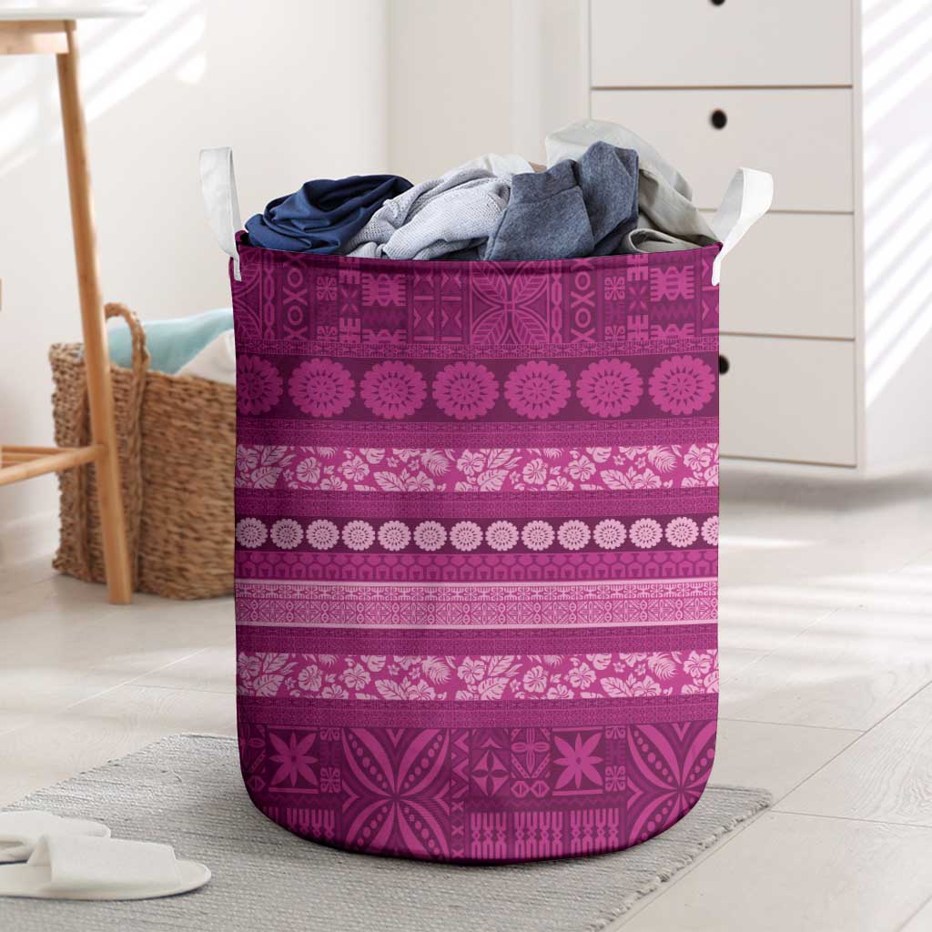 Fiji Marau na Kerisimasi Laundry Basket Pink Tapa Masi Inspired Christmas - Polynesian Pride