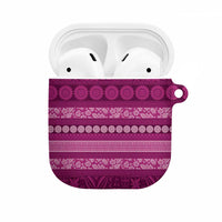 Fiji Marau na Kerisimasi AirPods Case Pink Tapa Masi Inspired Christmas - Polynesian Pride