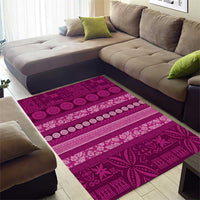 Fiji Marau na Kerisimasi Area Rug Pink Tapa Masi Inspired Christmas - Polynesian Pride