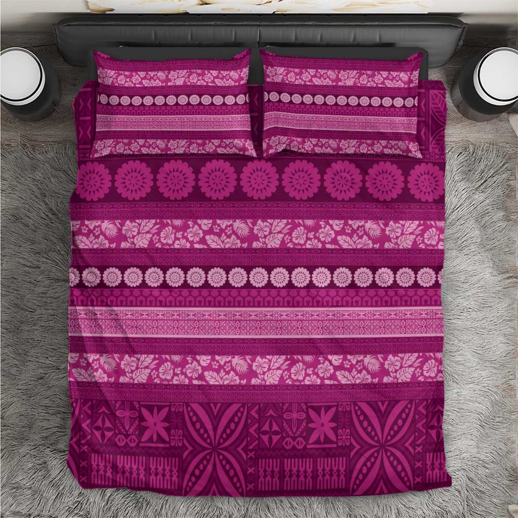 Fiji Marau na Kerisimasi Bedding Set Pink Tapa Masi Inspired Christmas - Polynesian Pride