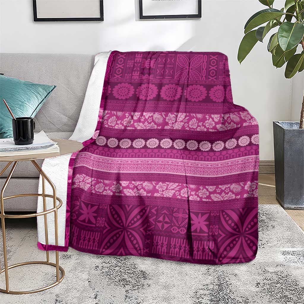 Fiji Marau na Kerisimasi Blanket Pink Tapa Masi Inspired Christmas LT9 - Polynesian Pride